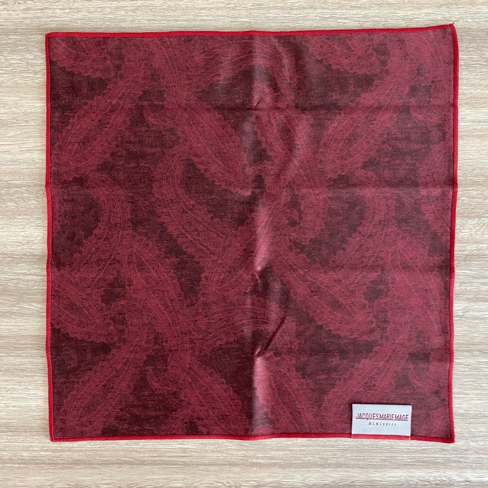 Jacques Marie Mage Red Paisley Handkerchief
